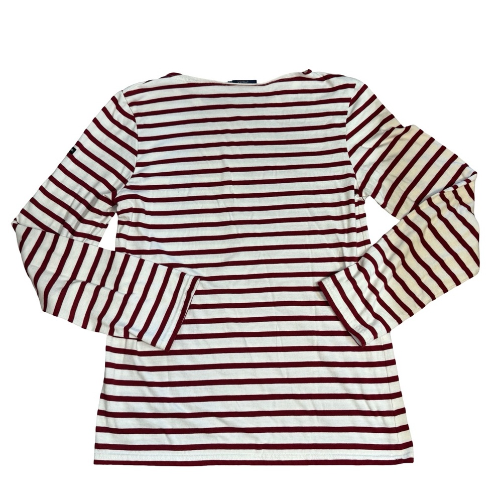 Saint James Red and White Striped Long Sleeve Tee - Picture 4 of 11